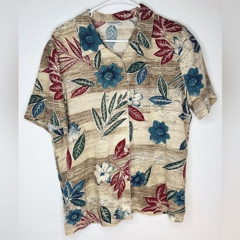 Alfred Dunner Floral Hawaiian Shirt